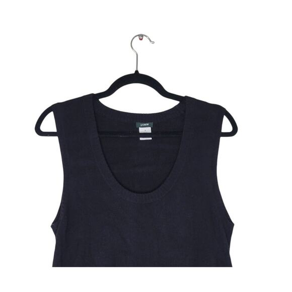 J. Crew Shift Sweater Dress Medium Black Wool Cashmere Blend Pockets Sleeveless - Picture 5 of 9
